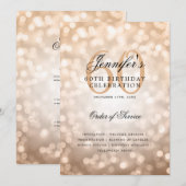 60e anniversaire Programme Rose Gold Bokeh avec me (Devant / Derrière)