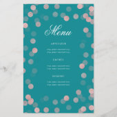 60e Anniversaire Programme Rose Gold Confetti Menu (Dos)