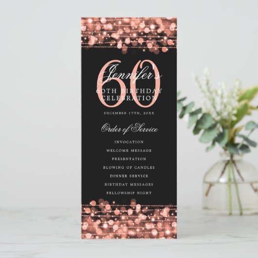60e Anniversaire Programme Rose Gold Menu+Merci (Debout devant)