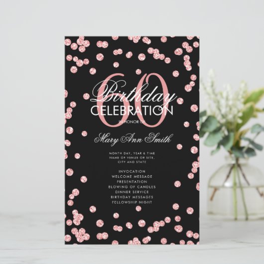 60e Anniversaire Programme Rose Parties scintillan (Debout devant)