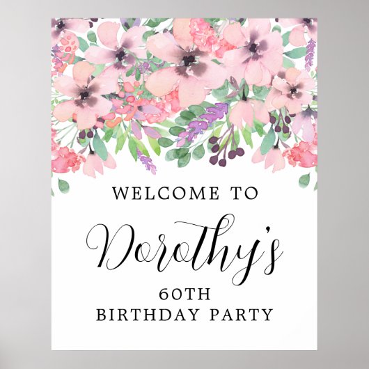 60e anniversaire Purple rose Fleur sauvage Affiche (Devant)