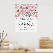 60e anniversaire Purple rose Fleur sauvage Affiche (Cuisine)