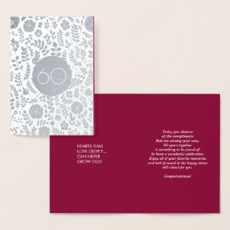 60e anniversaire Real Foil Cartes de voeux de luxe