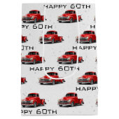 60e Anniversaire Retro Camion Rouge sac cadeau moy (Dos)
