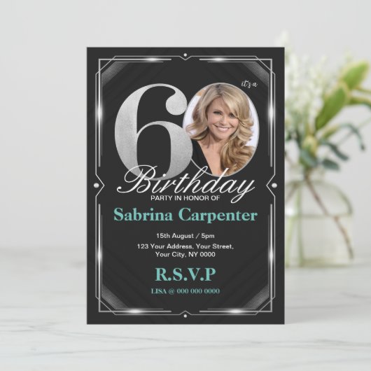 60e anniversaire Silver and Black Invitation (Debout devant)