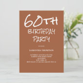 60e anniversaire Terracotta Party Invitation (Debout devant)