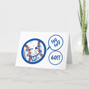 "60e" BASEBALL-HUMOR EN EEN BIT VAN BIRTHDAY-HUMOR Kaart