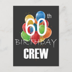 60e Birthday Crew 60 Party Crew Group Briefkaart