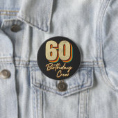 60e Birthday Crew 60 Party Crew Round Button (In situ)