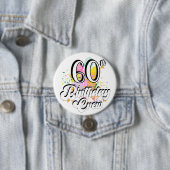 60e Birthday Crew 60 Party Crew Round Button (In situ)
