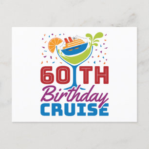 60e 'Birthday' cruise Cruising 60 jaar oud Briefkaart