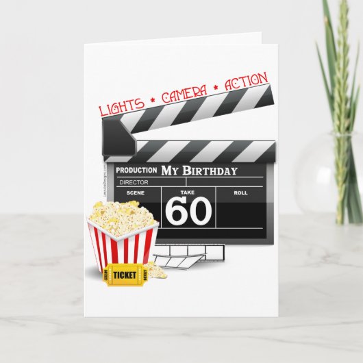 60e Birthday Movie Theme Kaart (Voorkant)