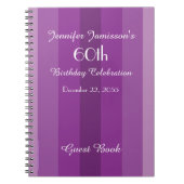 60e Birthday Party Guest Book Paars Notitieboek (Voorkant)