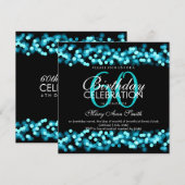 60e Birthday Party Turquoise Hollywood Glam Kaart (Voorkant / Achterkant)