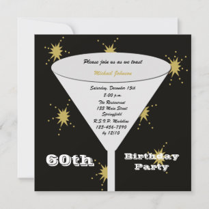 60e BIrthday Party uitnodiging Gold 60e Toast