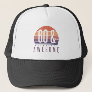 60e Birthday Retro Sunset Trucker Pet