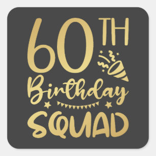 60e Birthday Squad 60 Party Crew Vierkante Sticker
