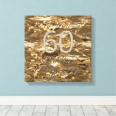 60e bruiloft Jubileum Diamond bruiloft gouden look Canvas Afdruk (Insitu (Houten vloer))