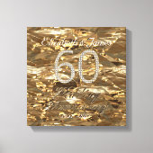 60e bruiloft Jubileum Diamond bruiloft gouden look Canvas Afdruk (Voorkant)