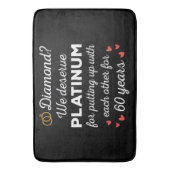 60e bruiloft Jubileum I - Diamond Funny Couple Badmat (Voorkant Verticaal)
