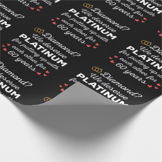 60e bruiloft Jubileum I - Diamond Funny Couple Cadeaupapier (Hoek)