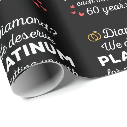 60e bruiloft Jubileum I - Diamond Funny Couple Cadeaupapier (Rol Hoek)