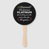 60e bruiloft Jubileum I - Diamond Funny Couple Handwaaier (Achterkant)