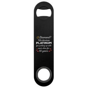 60e bruiloft Jubileum I - Diamond Funny Couple Speed Flessenopener