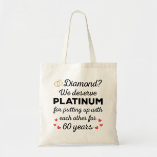 60e bruiloft Jubileum I - Diamond Funny Couple Tote Bag