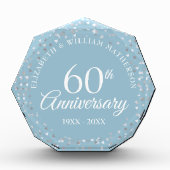 60e bruiloft Jubileum Liefde Harten Confetti Fotoblokken (Voorkant)