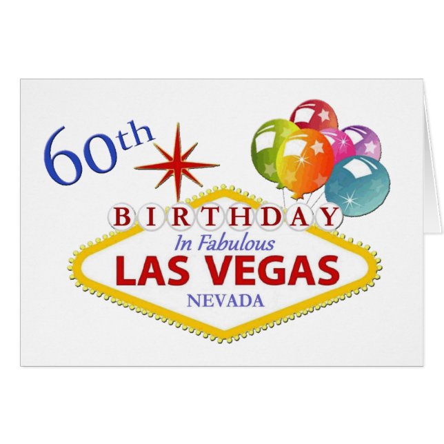 60e carte d'anniversaire de Las Vegas (Devant horizontal)