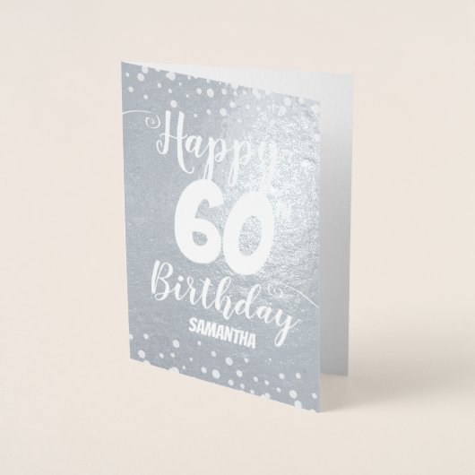 60e Carte Foil Personnalisée Anniversaire (Devant)