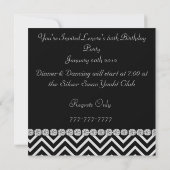 60e CHEVRON RHINESTONE REGARDE Invitation d'annive (Dos)