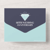 60e diamanten bruiloft feest edelsteen all in one uitnodiging (Achterkant)