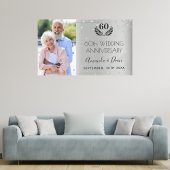 60e diamanten bruiloft foto zilver spandoek