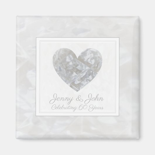 60e diamanten bruiloft huwelijksdag magneet (Voorkant)