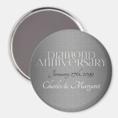 60e diamanten bruiloft jubileum magneet (Voorkant / Achterkant)