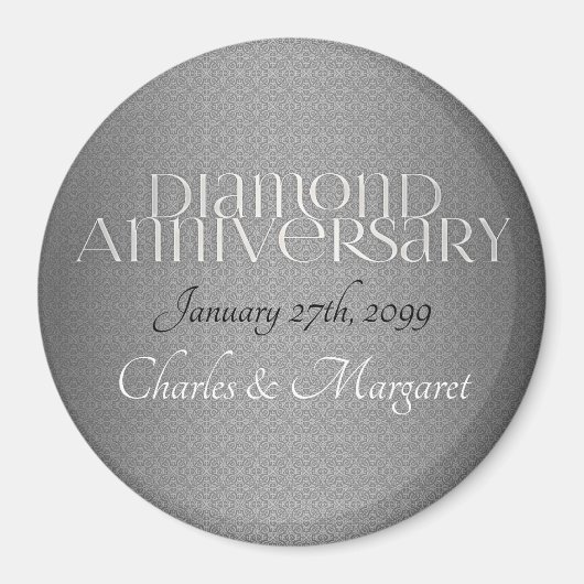 60e diamanten bruiloft jubileum magneet (Voorkant)