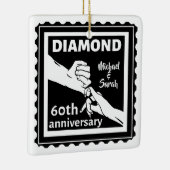 60e diamanten bruiloft traditionele trouwdag keramisch ornament (Rechts)