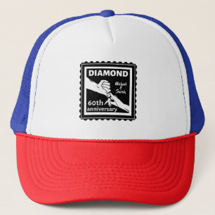60e diamanten bruiloft traditionele trouwdag trucker pet