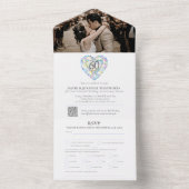 60e diamanten bruiloft waterverf all in one uitnodiging (Binnen)