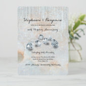 60e Diamanten Huwelijksjubileum Hemels Chic Kaart (Staand voorkant)