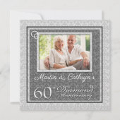60e Diamanten Huwelijksjubileum met Foto Feest Kaart (Voorkant)