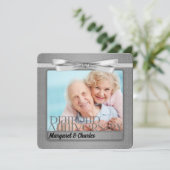 60e diamanten jubileum aangepaste fotofeestje kaart (Staand voorkant)