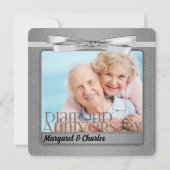 60e diamanten jubileum aangepaste fotofeestje kaart (Voorkant)