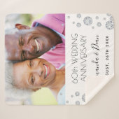 60e diamanten trouwdag foto wit sherpa deken (Voorkant (horizontaal))