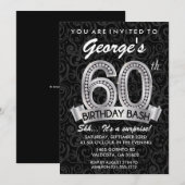 60e Diamond Birthday Invitation Milestone Kaart (Voorkant / Achterkant)