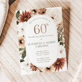 60e Diamond Bloemen Bruiloft Jubileum Kaart