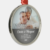 60e Diamond Jubileum Silver Damascus - Kerstmis Metalen Ornament (Rechts)