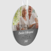 60e Diamond Jubileum Silver Damask Foto Ornament (voorkant)